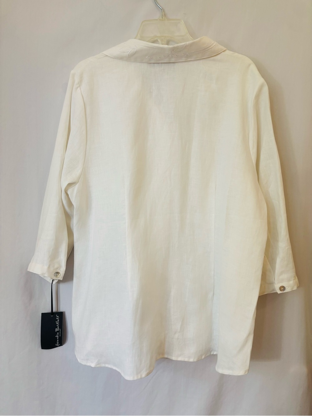 Alexandra Bartlett NWT Linen Embroidered Button Shirt 1X - Picture 6 of 8